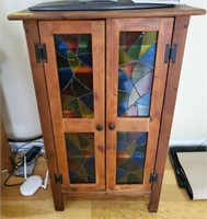 LEADED STAINED GLASS CABINET
