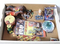 Lot #1375 - Flat of vintage toys: Cap Bomb set,