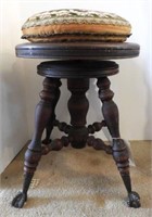 Lot #1385 - Antique Piano stool with ball in