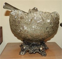 Lot #1393 - Large pedestaled pattern glass punch