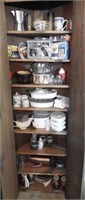 Lot #1400 - Entire contents of corner cabinet