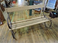 Iron & Wood Garden Bench 53"L