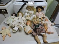 Quantity Small Porcelain Dolls, Etc