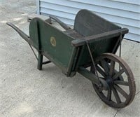 Antique Wooden Amish Style Wheelbarrow