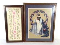 (2) Framed Needlepoint Pictures