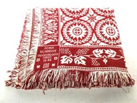 Vintage Style Red and White Coverlet
