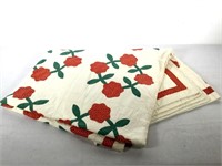 Vintage Red and Green Applique Quilt