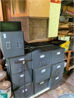 File boxes and stool and misc