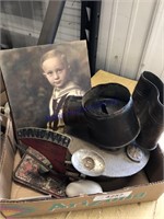 EGG SCALE, OLD KEROSENE HEATER, OLD PHOTOS