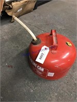 RED GALVANIZED GAS CAN, 2 GALLON SIZE
