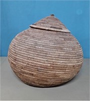 COVERED SWEET GRASS INDIAN BASKET