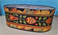 INCREDIBLE PAPER DECORATED BANDED HAT BOX