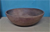 EXC. 20" EARLY TURNED WOODEN BOWL