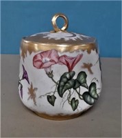 HAND PAINTED CHINA BISCUIT JAR