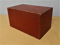 NICE OLD PINE SLIDE TOP BOX IN OLD RED PAINT