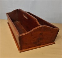 EARLY CANT SIDED WOODEN TOTE TRAY