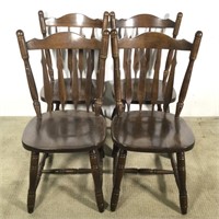 (4) Dark Oak Kitchen Chairs