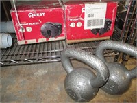 Assorted weights and electrical box