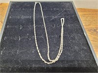 Sterling Silver Necklace Marked Sterling CC 12inL