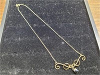 Vintage Unique Tear Drop Necklace Marked CC Sterl
