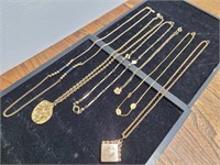 Vintage 6 Gold Tone Necklaces