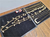 Vintage 5 Unique Gold Tone Necklaces