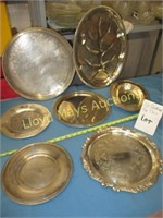 7pc Vintage Silver Plate Serving Trays