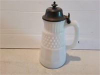 Vintage Milk Glass Maple Syrup Jug 2 1/4inATopx