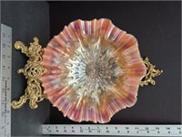 Dugan Carnival Peach Opal Raindrops Bowl