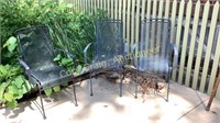 3 wrought iron chairs