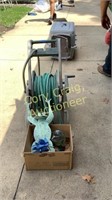 Hose reel, hose and misc items