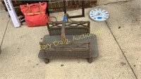 Antique wood carrier wicker and wood