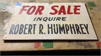 For sale old sign 28 inches x 18 inches