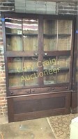 Old 2pc bookcase w/ drawers & doors