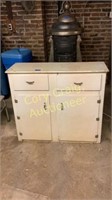 2 drawer, 2 door cabinet and contents 42 x 15 x