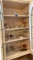 All items in cabinet in dining room plus plates