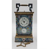 Vintage French Bronze Cloisonn? Carriage Clock &