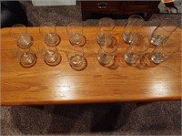 12 Glasses with Delicate Flower on Front
