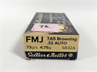 50 ROUNDS SELLIER & BELLOT .32 AUTO