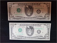 Two 1985 5 Dollar Bills