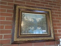 Ornately Framed Mountain View Picture