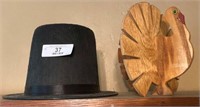 Quacker Style Hat & Wood Turkey