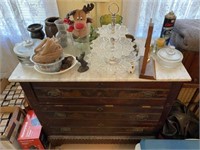 Antique 3-Drawer Marble Top Chest