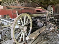 Large Wood / Steel Wheel Farm Wagon