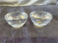 2 Piece Orrefors Sweden Candle Holders