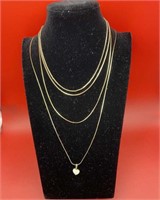Three Gold Colored Necklaces