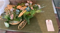 Basket , Artificial Flowers
