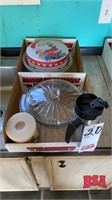2 Boxes Of Kitchenware To Include Glass Bowl,