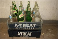 Wooden A-Treat Beverage Crate w/ Bottles