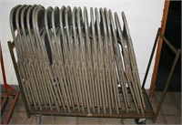 Metal Chair Rack w/ 20 Metal Folding Chairs